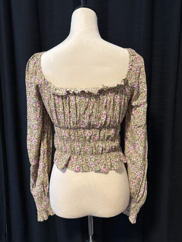 Yellow/Pink Print Floral Blouse - Image 3
