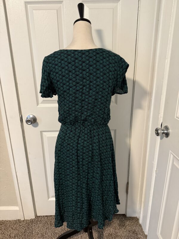 Dark Green and Black Print Dress - Image 5