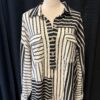 Black and White Stripe Retro Blouse