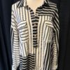 Black and White Stripe Retro Blouse - Image 3