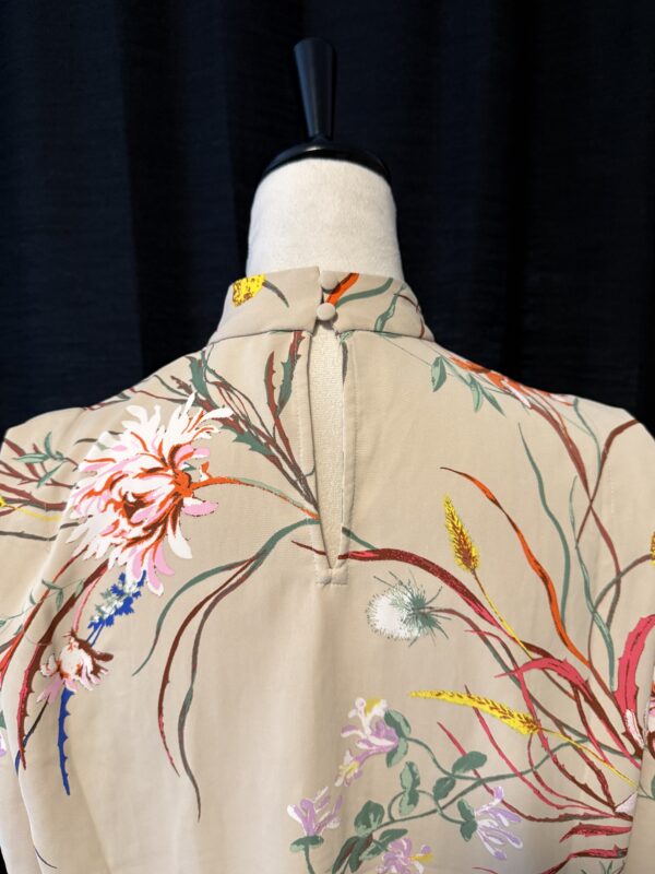 Tan Floral Formal Blouse - Image 4